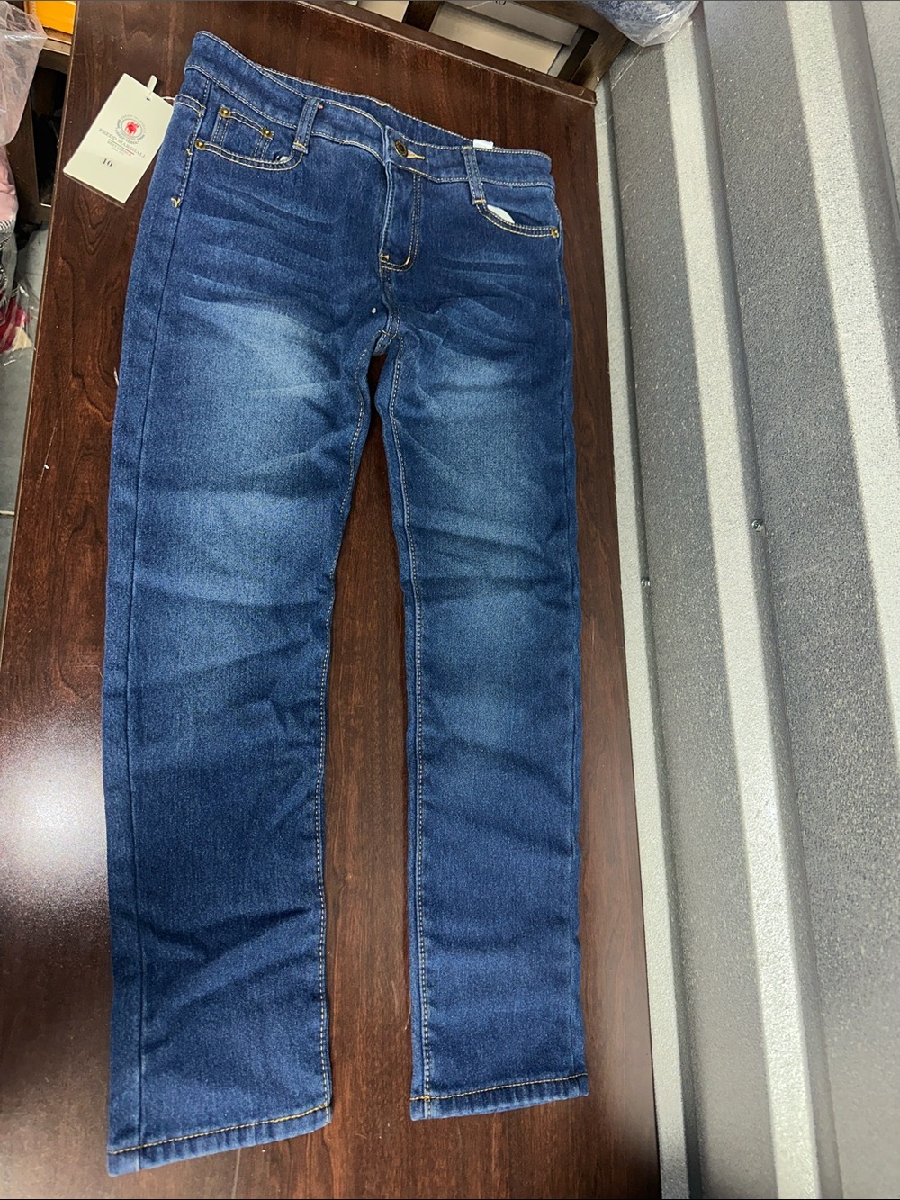 Marshall Blue Denim Jacket with Orange Fleece Lining